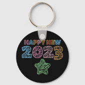 Cute Sketchy Happy 2023 Sleutelhanger (Voorkant)