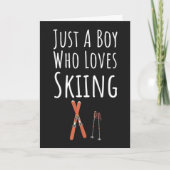 Cute Ski Cards For Baby Boys Kids Skier Skiing Kaart (Voorkant)