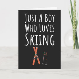 Cute Ski Cards For Baby Boys Kids Skier Skiing Kaart