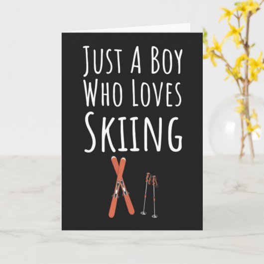 Cute Ski Cards For Baby Boys Kids Skier Skiing Kaart (Gele Bloem)