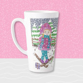 Cute Ski Girl Illustration Latte Mok