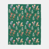 Cute Skiing Animals Fleece Blanket (Voorkant)