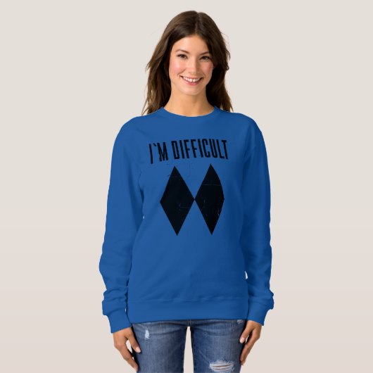 Cute Skiing Gag I'm Difficult Winter Slopes Gags Trui (Voorkant volledig)