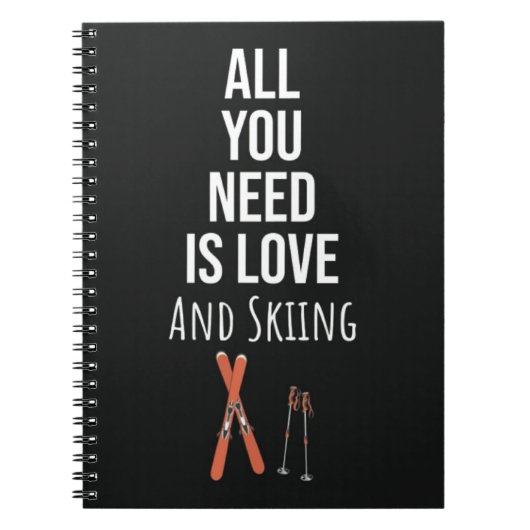 Cute Skiing Gifts Winter Skier Sports Ski Lover Notitieboek (Voorkant)