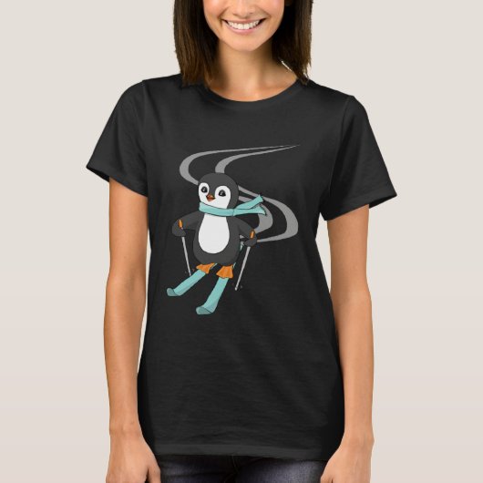 Cute Skiing Penguin Animal   Penguins T-shirt (Voorkant)