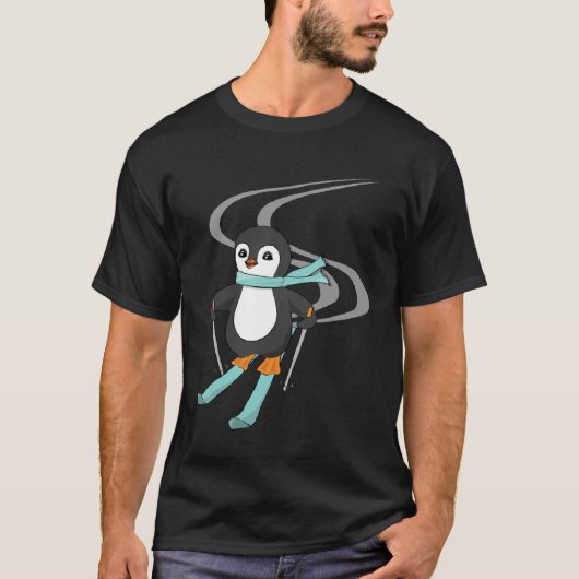 Cute Skiing Penguin Animal   Penguins T-shirt (Voorkant)