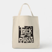 Cute Skull and Bats Retro Halloween Tote Bag (Achterkant)