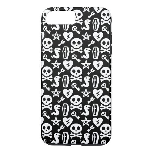 Cute Skull and Crossbone Halloween Pattern Case-Mate iPhone Case (Achterkant)