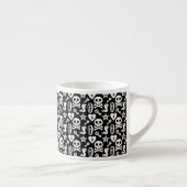 Cute Skull and Crossbone Halloween Pattern Espresso Kop (Rechts)