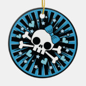 Cute Skull and Crossbones Light Blue Keramisch Ornament (Voorkant)