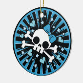 Cute Skull and Crossbones Light Blue Keramisch Ornament (Links)