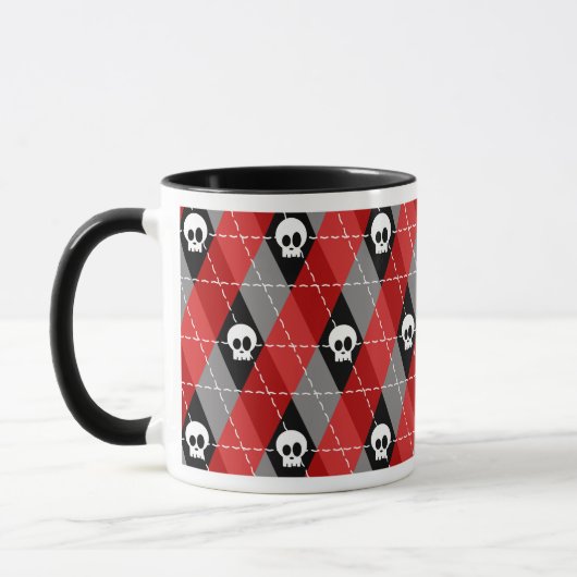 Cute Skull Argyle Pattern Mok (Links)