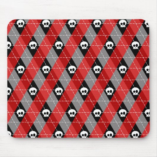 Cute Skull Argyle Pattern Muismat (Voorkant)