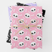 Cute Skull & Bones Halloween Patterns Inpakpapier Vel (In situ)