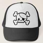 Cute Skull & Crossbones Trucker Hat Trucker Pet (Voorkant)