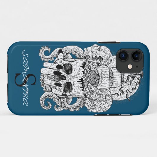 CUTE SKULL CROWN Nautical Hoesje-Mate iPhone CASE (Achterkant (horizontaal))