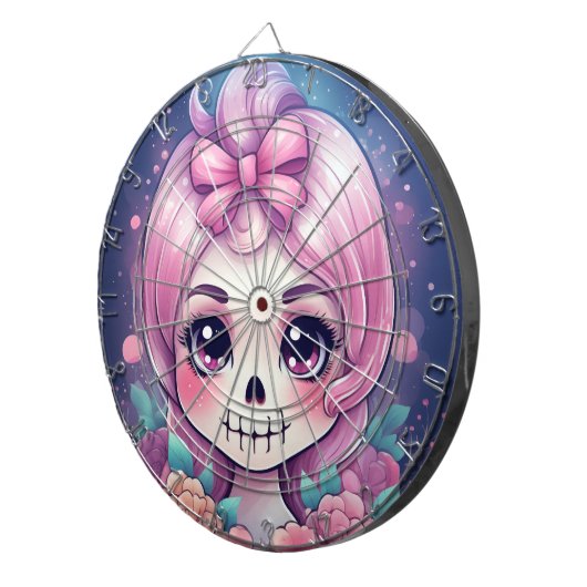 Cute Skull Dartboard Dartbord (Voorkant Rechts)