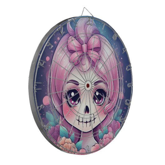 Cute Skull Dartboard Dartbord (Voorkant Links)