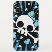 Cute Skull en Crossbones - Blue Case-Mate iPhone Case (Achterkant)