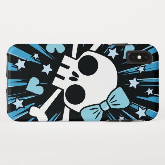 Cute Skull en Crossbones - Blue Case-Mate iPhone Case (Achterkant (horizontaal))