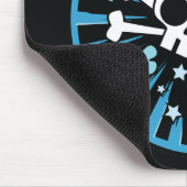 Cute Skull en Crossbones - Blue Muismat (Hoek)