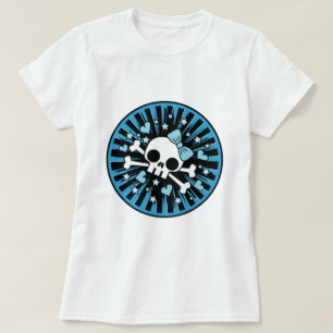 Cute Skull en Crossbones - Blue T-shirt