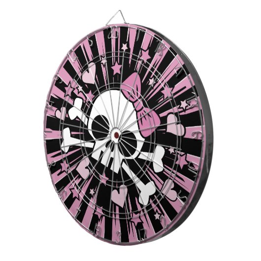 Cute Skull en Crossbones Dartbord (Voorkant Rechts)