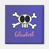 Cute Skull en Crossbones Gepersonaliseerd Magneet (Voorkant)
