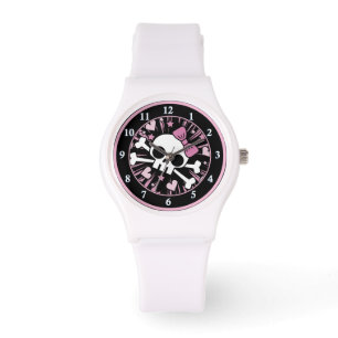 Cute Skull en Crossbones Horloge
