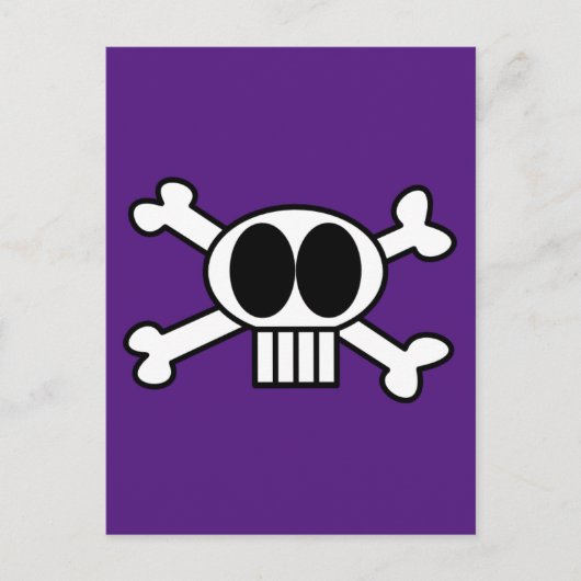 Cute Skull en Crossbones met Big Black Eyes Briefkaart (Voorkant)