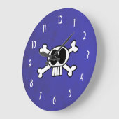 Cute Skull en Crossbones met Big Black Eyes Grote Klok (Hoek)