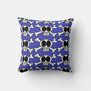 Cute Skull en Crossbones met Big Black Eyes Kussen