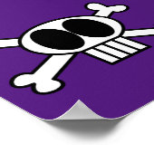 Cute Skull en Crossbones met Big Black Eyes Poster (Hoek)