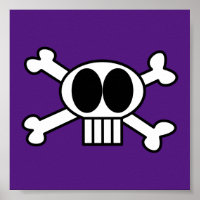 Cute Skull en Crossbones met Big Black Eyes