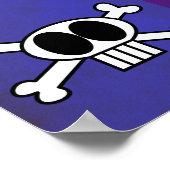 Cute Skull en Crossbones met Big Black Eyes Poster (Hoek)