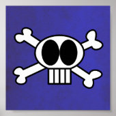 Cute Skull en Crossbones met Big Black Eyes Poster (Voorkant)