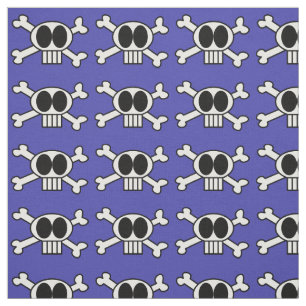 Cute Skull en Crossbones met Big Black Eyes Stof