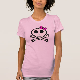 Cute Skull en Crossbones met Roze Bow T-shirt