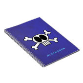Cute Skull en Crossbones personaliseren Notitieboek (Rechterzijde)