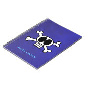 Cute Skull en Crossbones personaliseren Notitieboek (Linkerzijde)