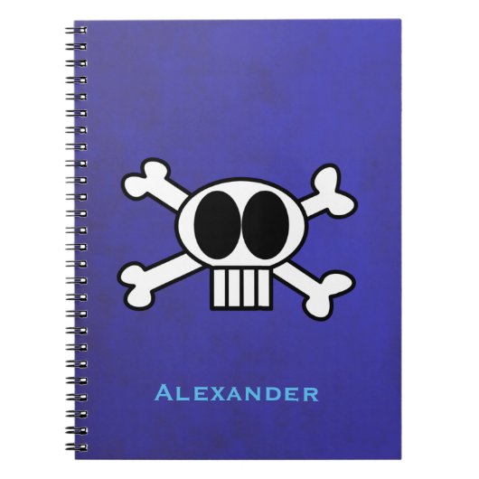 Cute Skull en Crossbones personaliseren Notitieboek (Voorkant)