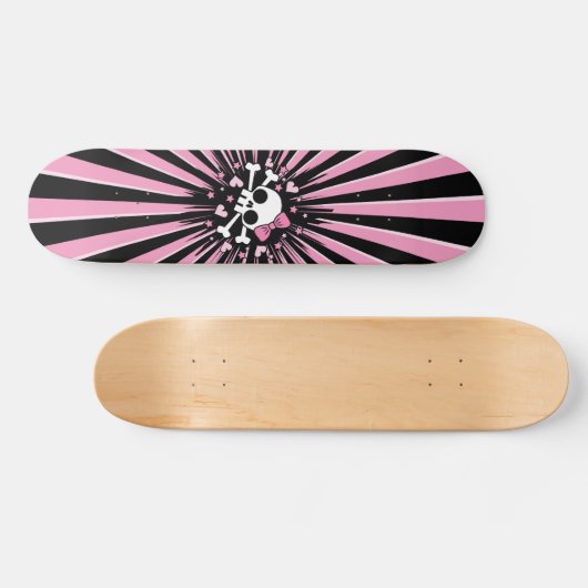 Cute Skull en Crossbones Persoonlijk Skateboard (Horizontaal)