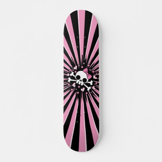 Cute Skull en Crossbones Persoonlijk Skateboard (Voorkant)