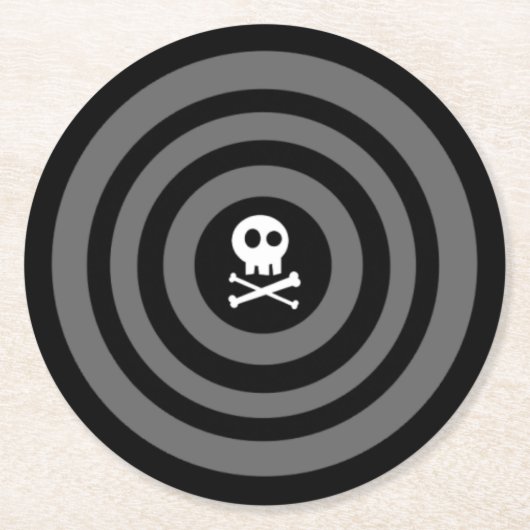 Cute Skull en Crossbones Ronde Kartonnen Onderzetter (Voorkant)