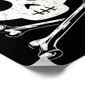 Cute Skull en Crossbones Roze Stropdas Halloween S Poster (Hoek)