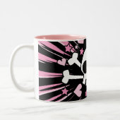 Cute Skull en Crossbones Tweekleurige Koffiemok (Links)