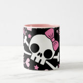 Cute Skull en Crossbones Tweekleurige Koffiemok (Center)