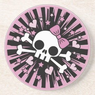 Cute Skull en Crossbones Zandsteen Onderzetter