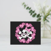 Cute Skull en Hearts Briefkaart (Staand voorkant)