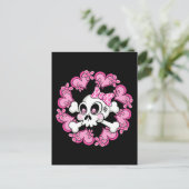Cute Skull en Hearts Briefkaart (Staand voorkant)